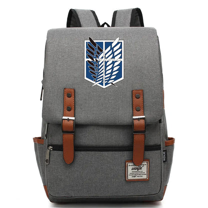 Anime Cartoon Attack on Titan Freedom Wings Buckle Children School bag Teenagers Student Schoolbags Women Bagpack Men Backpack