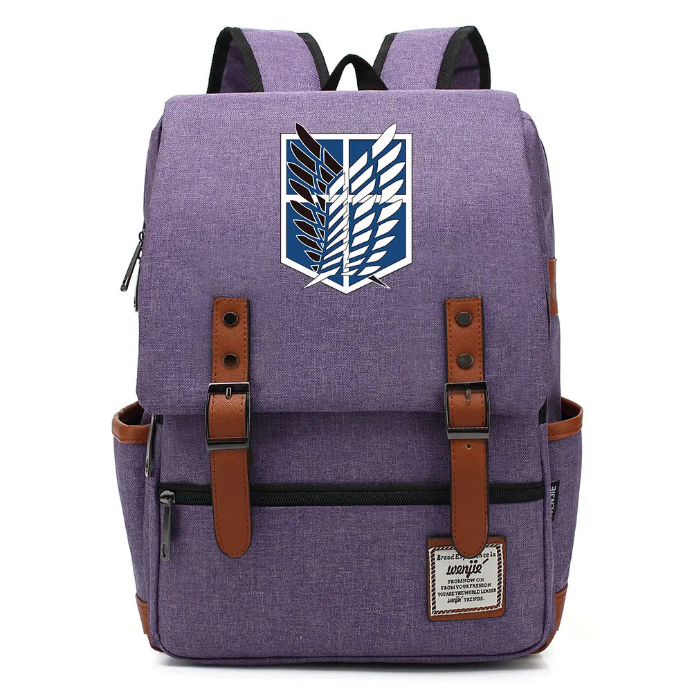 Anime Cartoon Attack on Titan Freedom Wings Buckle Children School bag Teenagers Student Schoolbags Women Bagpack Men Backpack