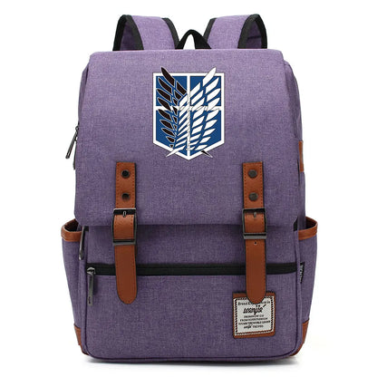 Anime Cartoon Attack on Titan Freedom Wings Buckle Children School bag Teenagers Student Schoolbags Women Bagpack Men Backpack