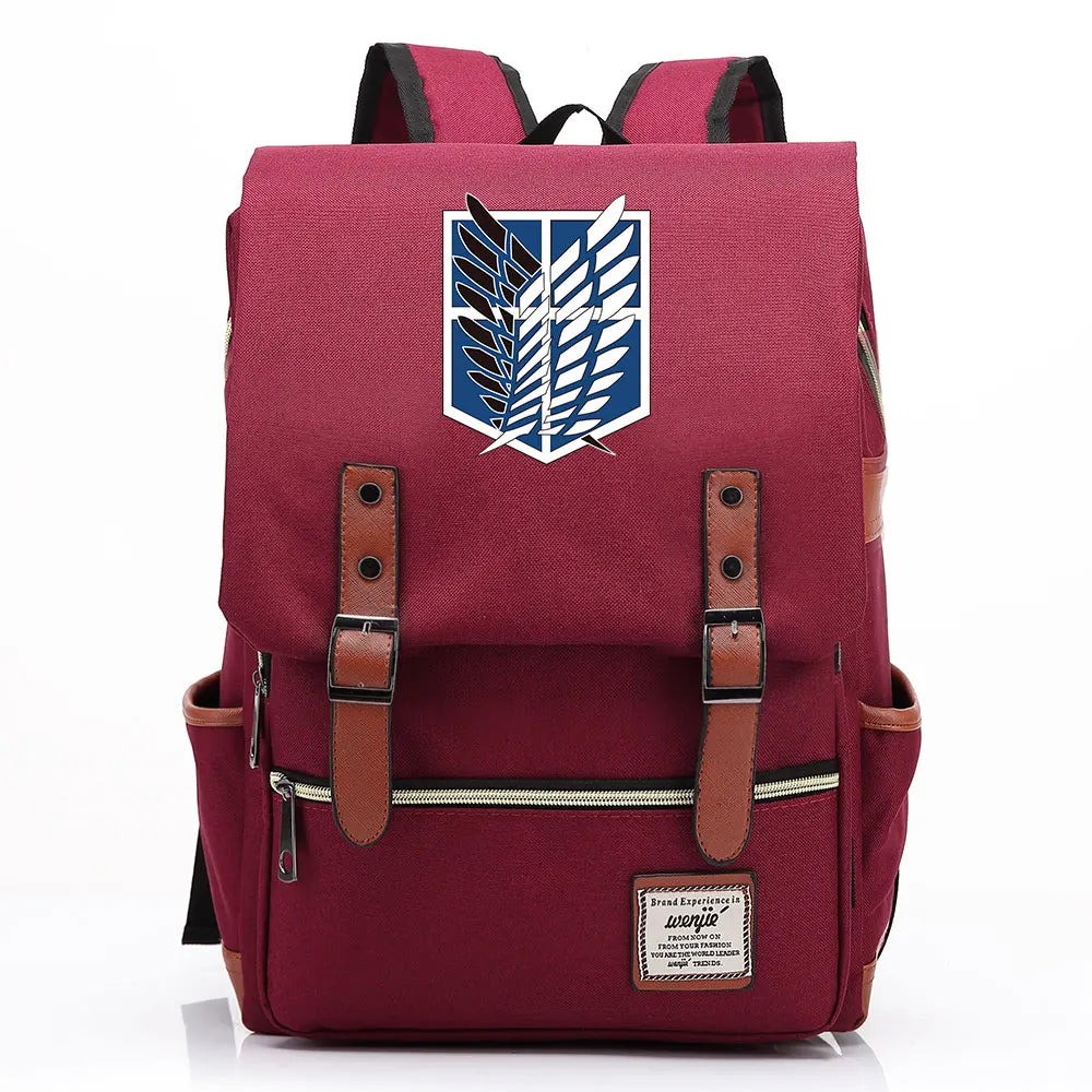 Anime Cartoon Attack on Titan Freedom Wings Buckle Backpack - Thumbnail 4