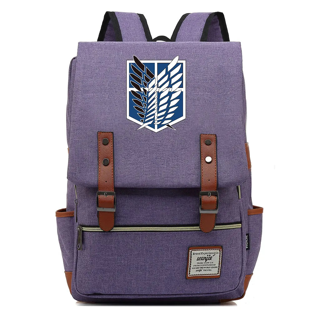 Anime Cartoon Attack on Titan Freedom Wings Buckle Children School bag Teenagers Student Schoolbags Women Bagpack Men Backpack