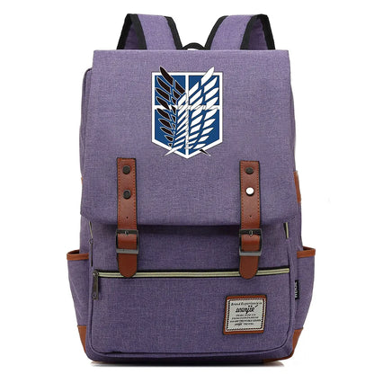Anime Cartoon Attack on Titan Freedom Wings Buckle Children School bag Teenagers Student Schoolbags Women Bagpack Men Backpack