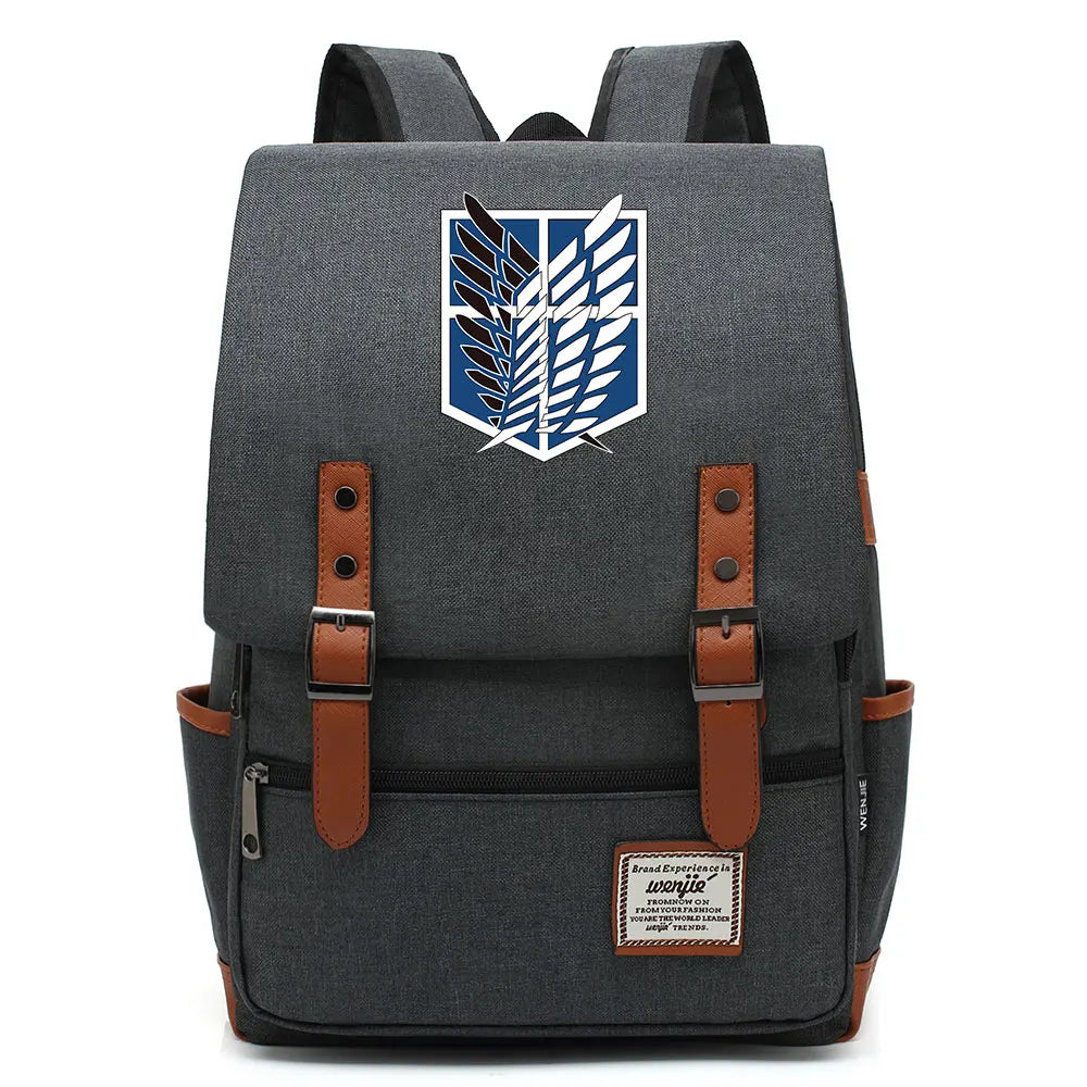 Anime Cartoon Attack on Titan Freedom Wings Buckle Children School bag Teenagers Student Schoolbags Women Bagpack Men Backpack