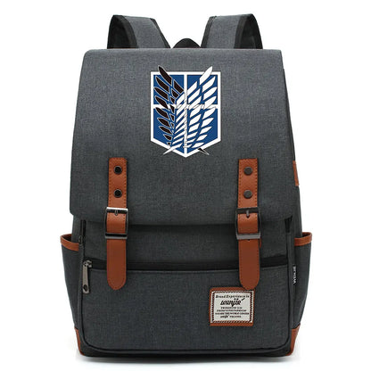 Anime Cartoon Attack on Titan Freedom Wings Buckle Children School bag Teenagers Student Schoolbags Women Bagpack Men Backpack