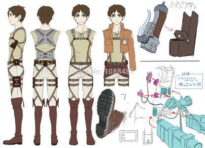 Anime Cloak Shingeki no Kyojin Cosplay Costumes Recon Corps Harness Belt Apron Skirt Scouting Legion Cape
