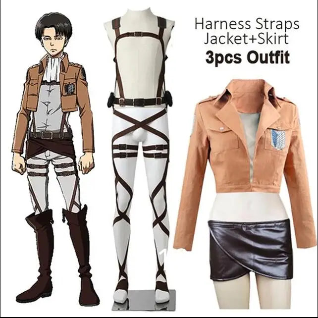 Anime Cloak Shingeki no Kyojin Cosplay Costumes Recon Corps Harness Belt Apron Skirt Scouting Legion Cape