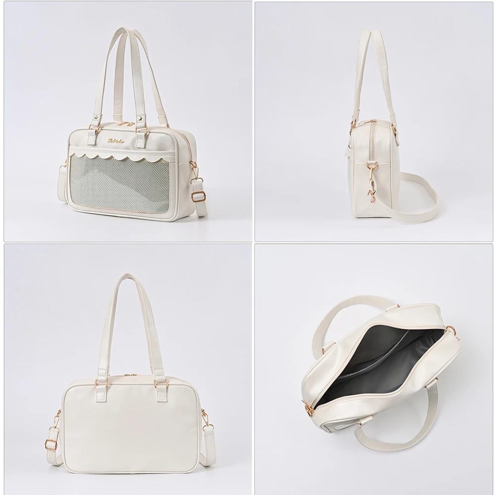 Anime Japan Style Lolita Girl JK Itabag Shoulder Bags Students HandBags Transparent LaptopBags