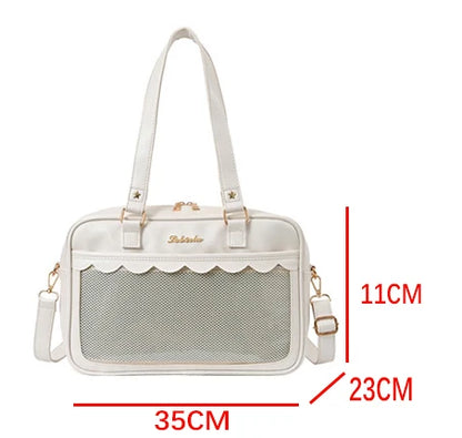 Anime Japan Style Lolita Girl JK Itabag Shoulder Bags Students HandBags Transparent LaptopBags
