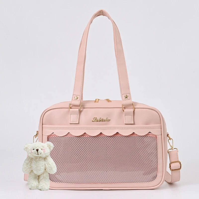 Anime Japan Style Lolita Girl JK Itabag Shoulder Bags Students HandBags Transparent LaptopBags