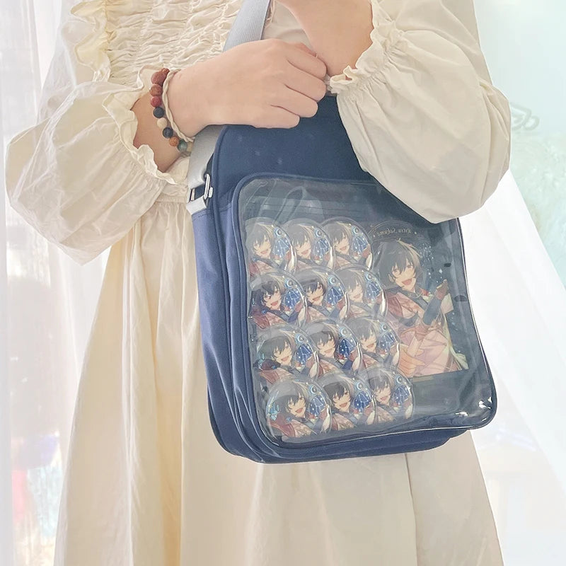 Anime Japan Style Lolita Girl JK Shoulder Bags Students Kawaii HandBags Transparent Bookbags Laptop Itabags