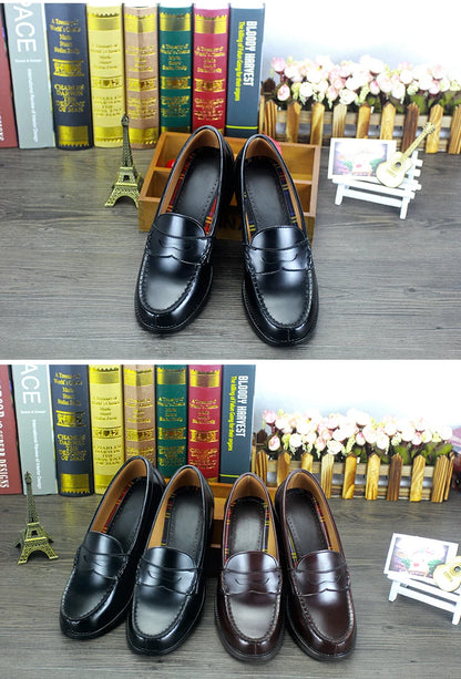 Anime Japan Style Student Lolita Girl JK Shoes Women Block Heels PU Leather Loafers Casual Shoes