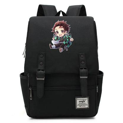 Anime Kamado Nezuko Tanjirou Boy Girl Kids Student School Book Bags Teenagers Canvas Women Bagpack Men Laptop Travel Backpack