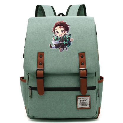 Anime Kamado Nezuko Tanjirou Boy Girl Kids Student School Book Bags Teenagers Canvas Women Bagpack Men Laptop Travel Backpack