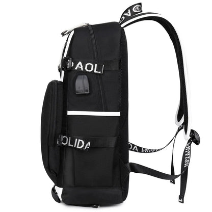 Anime Kuroko's Basketball Prints USB Boy Girl Kids Book Bag Large Capacity Teenagers Schoolbags Women Men Laptop Travel Backpack