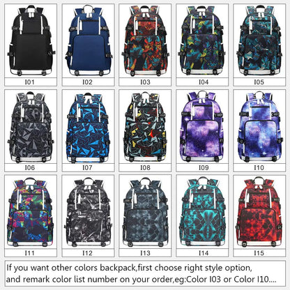 Anime Kuroko's Basketball Prints USB Boy Girl Kids Book Bag Large Capacity Teenagers Schoolbags Women Men Laptop Travel Backpack