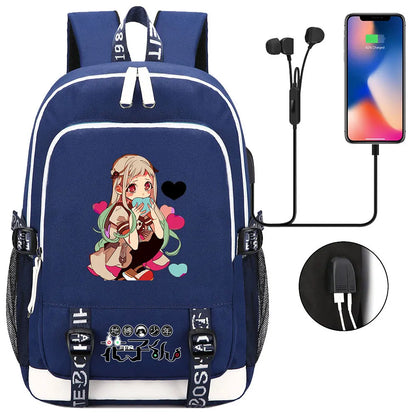 Anime Toilet-Bound Hanako-Kun Teenager USB Charging Laptop Backpack Women Men Rucksack Kids Book Bag Mochila Travel Bagpack
