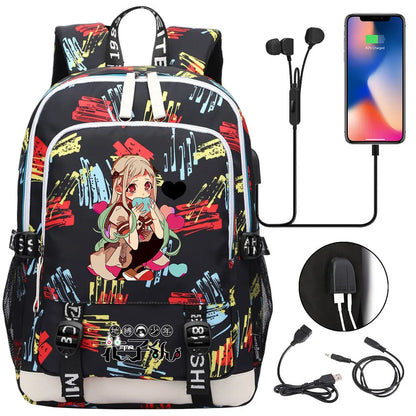 Anime Toilet-Bound Hanako-Kun Teenager USB Charging Laptop Backpack Women Men Rucksack Kids Book Bag Mochila Travel Bagpack