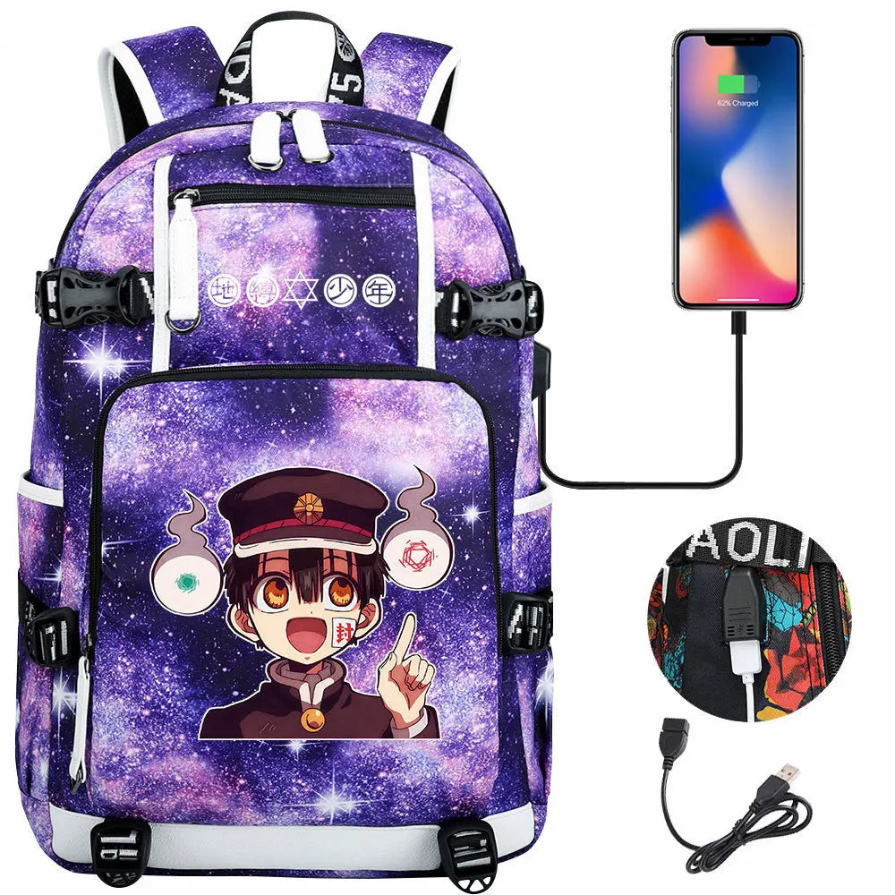 Anime USB Boy Girl Book School Bags - Thumbnail 3