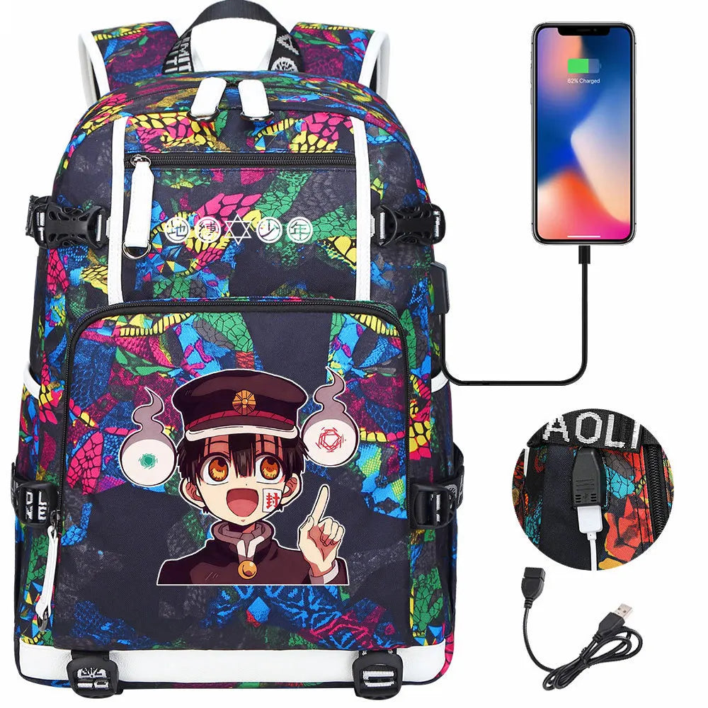 Anime USB Boy Girl Book School Bags - Thumbnail 5
