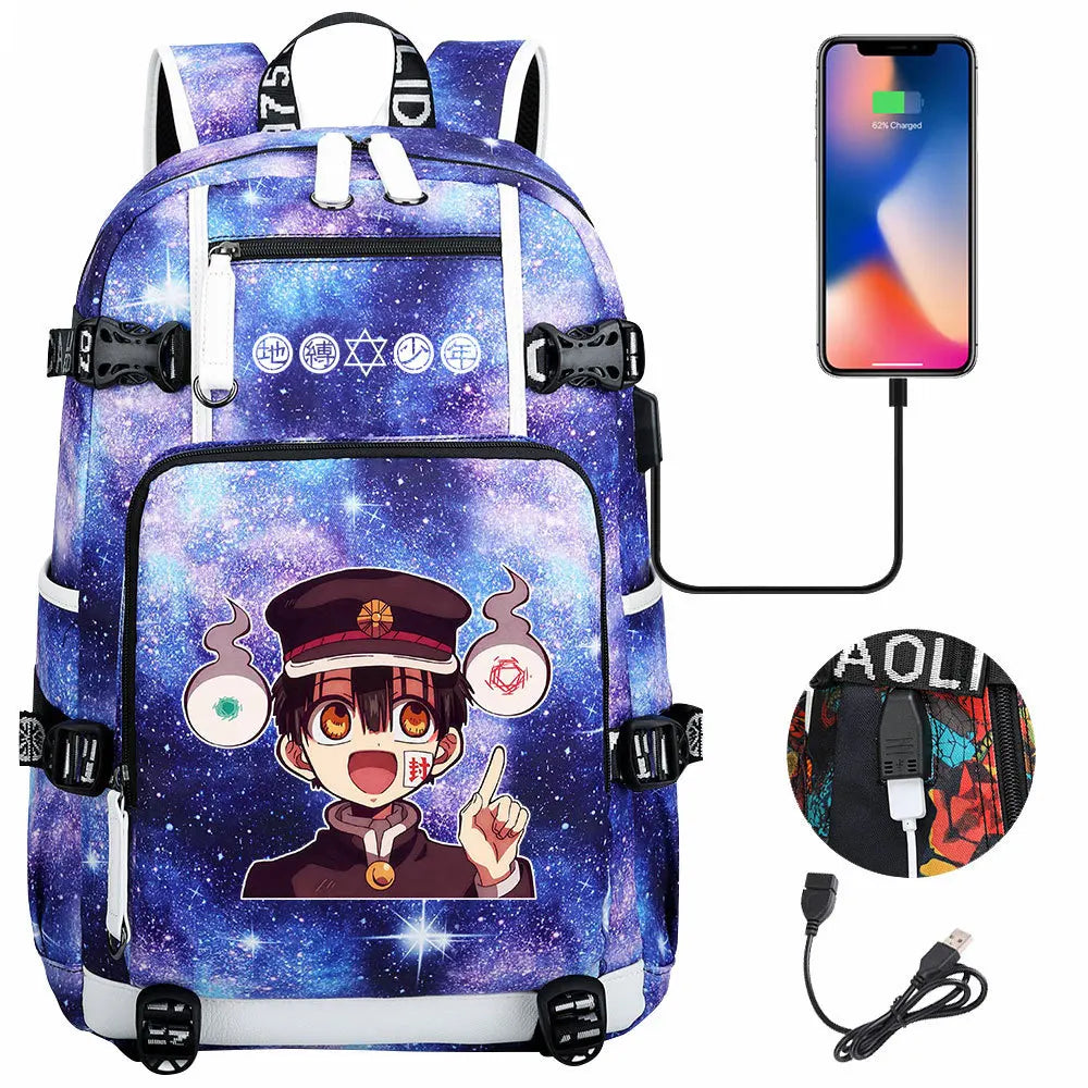 Anime USB Boy Girl Book School Bags - Thumbnail 4