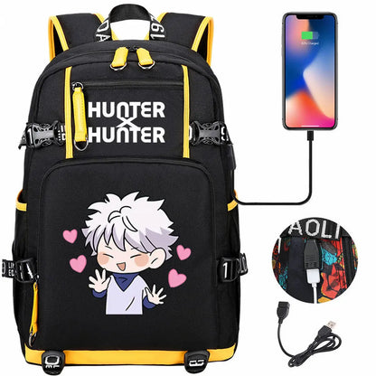 Anime USB Boy Girl Kid School Book Bags Large Capacity Teenagers Student Schoolbags Women Men Laptop Backpack Hunter×Hunter