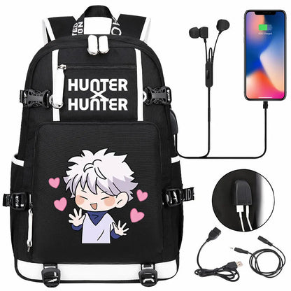 Anime USB Boy Girl Kid School Book Bags Large Capacity Teenagers Student Schoolbags Women Men Laptop Backpack Hunter×Hunter