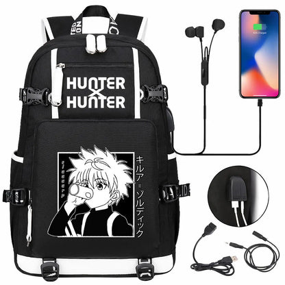 Anime USB Boy Girl Kid School Book Bags Large Capacity Teenagers Student Schoolbags Women Men Laptop Backpack Hunter×Hunter