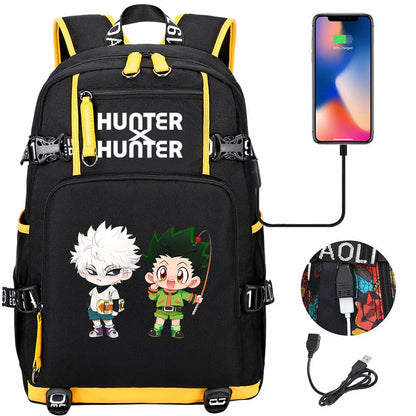 Anime USB Boy Girl Kid School Book Bags Large Capacity Teenagers Student Schoolbags Women Men Laptop Backpack Hunter×Hunter