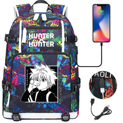 Anime USB Boy Girl Kid School Book Bags Large Capacity Teenagers Student Schoolbags Women Men Laptop Backpack Hunter×Hunter