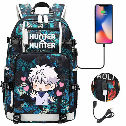 Anime USB Boy Girl Kid School Book Bags Large Capacity Teenagers Student Schoolbags Women Men Laptop Backpack Hunter×Hunter
