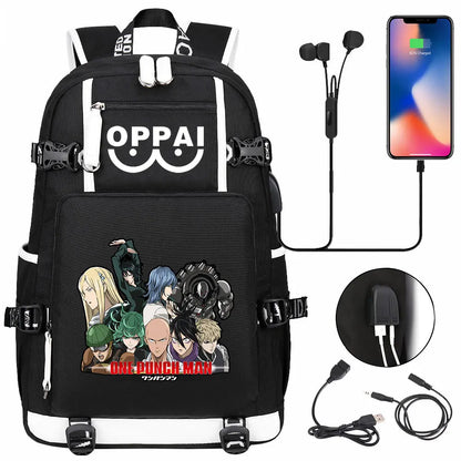 Anime USB Large Capacity Teenagers Schoolbags Women Men One Punch Man Laptop Travel Backpack Girls Boys Kids School Book Bags