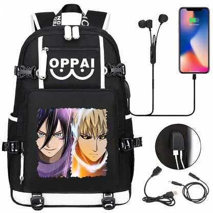 Anime USB Large Capacity Teenagers Schoolbags Women Men One Punch Man Laptop Travel Backpack Girls Boys Kids School Book Bags