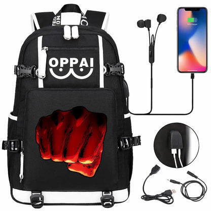 Anime USB Large Capacity Teenagers Schoolbags Women Men One Punch Man Laptop Travel Backpack Girls Boys Kids School Book Bags