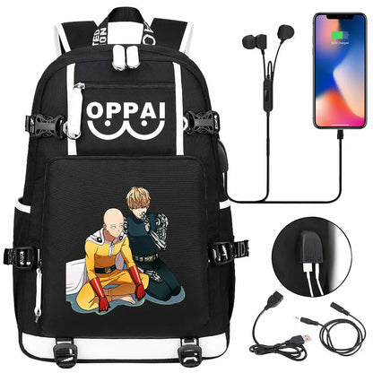 Anime USB Large Capacity Teenagers Schoolbags Women Men One Punch Man Laptop Travel Backpack Girls Boys Kids School Book Bags