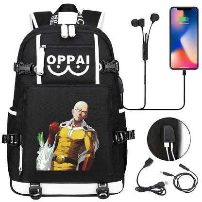 Anime USB Large Capacity Teenagers Schoolbags Women Men One Punch Man Laptop Travel Backpack Girls Boys Kids School Book Bags
