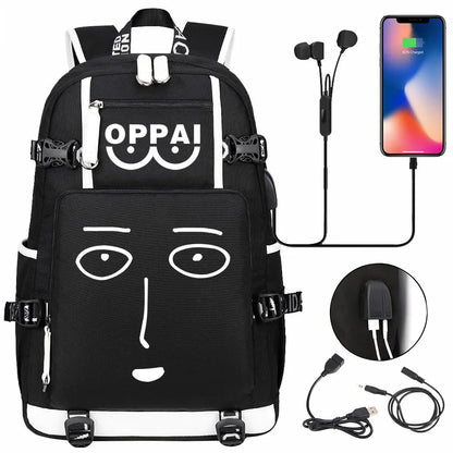 Anime USB Large Capacity Teenagers Schoolbags Women Men One Punch Man Laptop Travel Backpack Girls Boys Kids School Book Bags