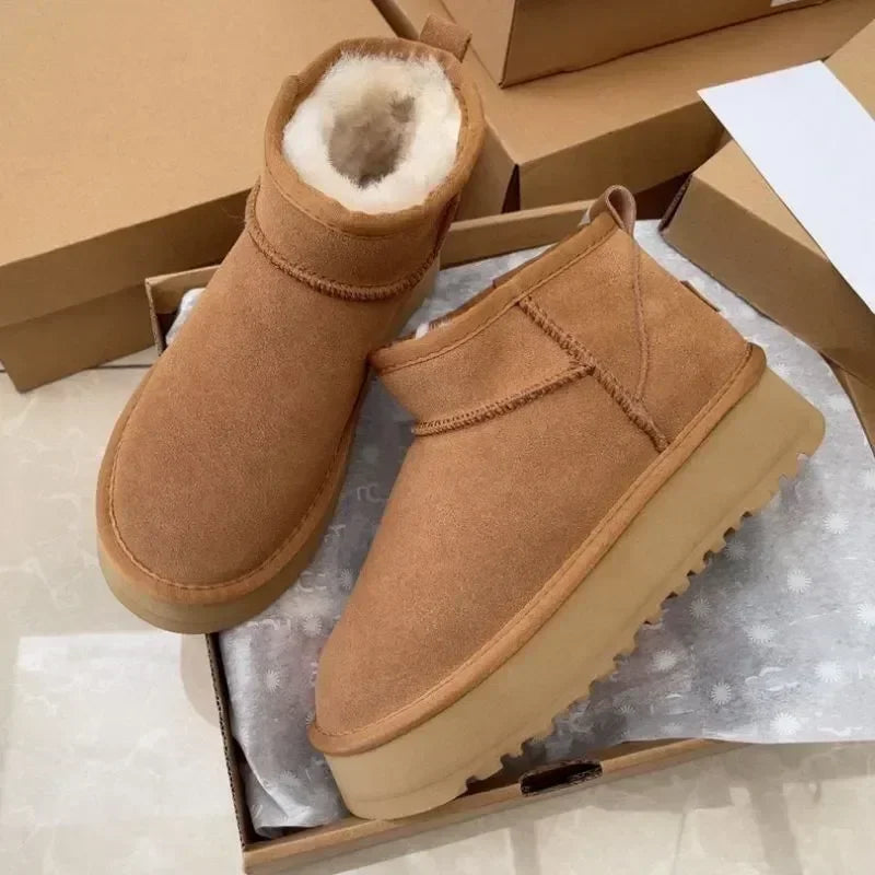 Ankle Boots Platform Ultra Men Boot Designer Fur Winter Booties Luxury Warm Mini Australian Leather For Women Boots Real