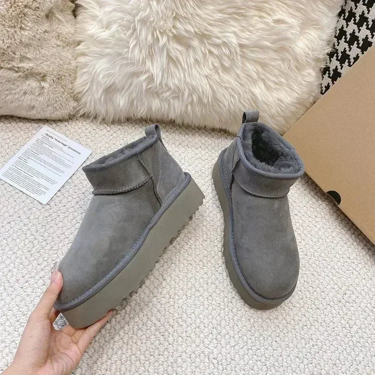 Ankle Boots Platform Ultra Men Boot Designer Fur Winter Booties Luxury Warm Mini Australian Leather For Women Boots Real
