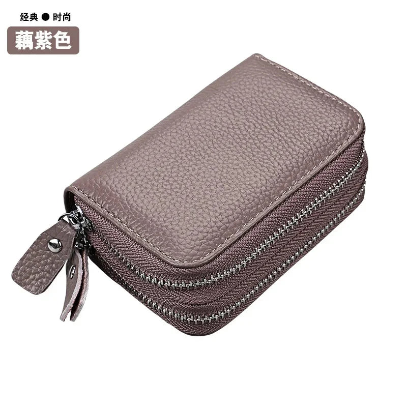 Anti Magnetic RFID Cow Leather Card Bag Multi-function Coin Wallet