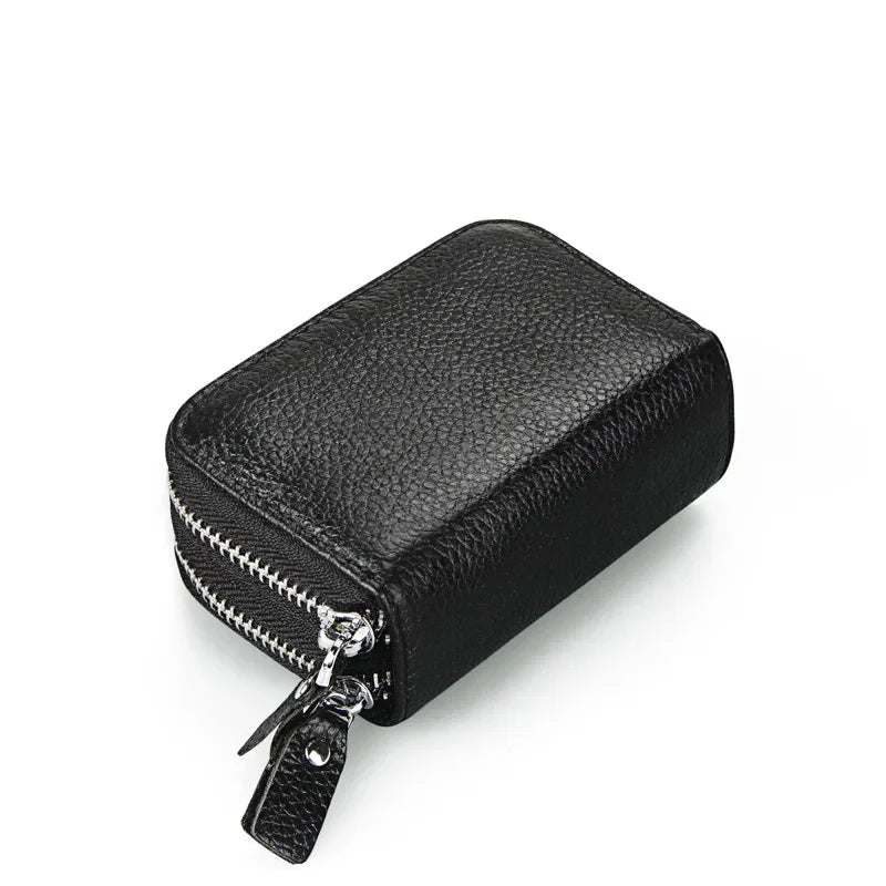 Anti Magnetic RFID Cow Leather Card Bag Multi-function Coin Wallet