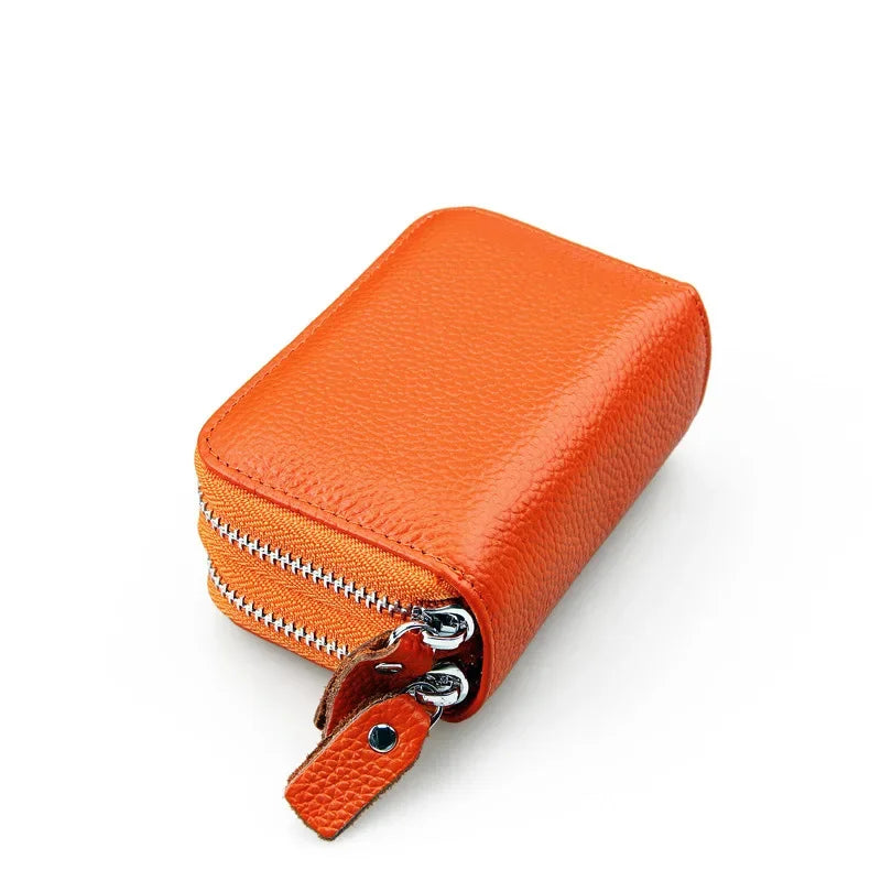 Anti Magnetic RFID Cow Leather Card Bag Multi-function Coin Wallet