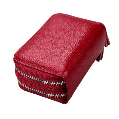 Anti Magnetic RFID Cow Leather Card Bag Multi-function Coin Wallet