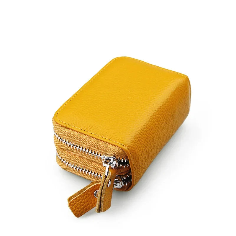 Anti Magnetic RFID Cow Leather Card Bag Multi-function Coin Wallet