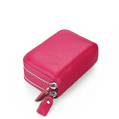 Anti Magnetic RFID Cow Leather Card Bag Multi-function Coin Wallet