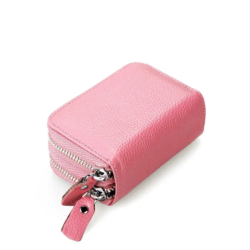 Anti Magnetic RFID Cow Leather Card Bag Multi-function Coin Wallet