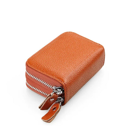 Anti Magnetic RFID Cow Leather Card Bag Multi-function Coin Wallet