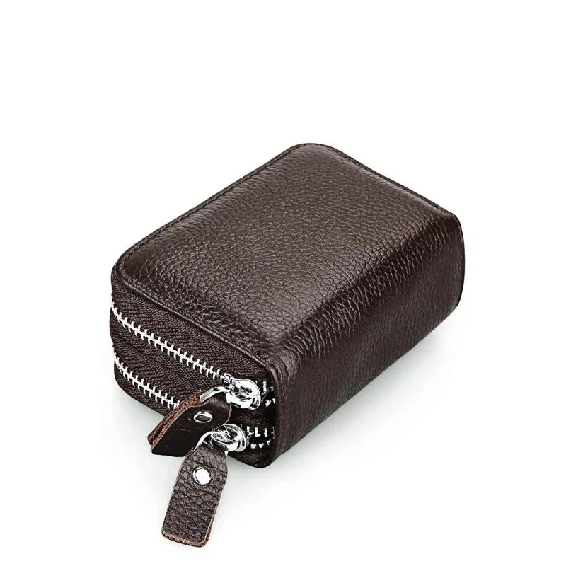 Anti Magnetic RFID Cow Leather Card Bag Multi-function Coin Wallet