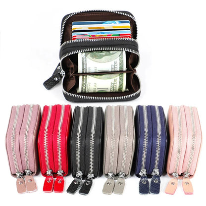 Anti Magnetic RFID Cow Leather Card Bag Multi-function Coin Wallet