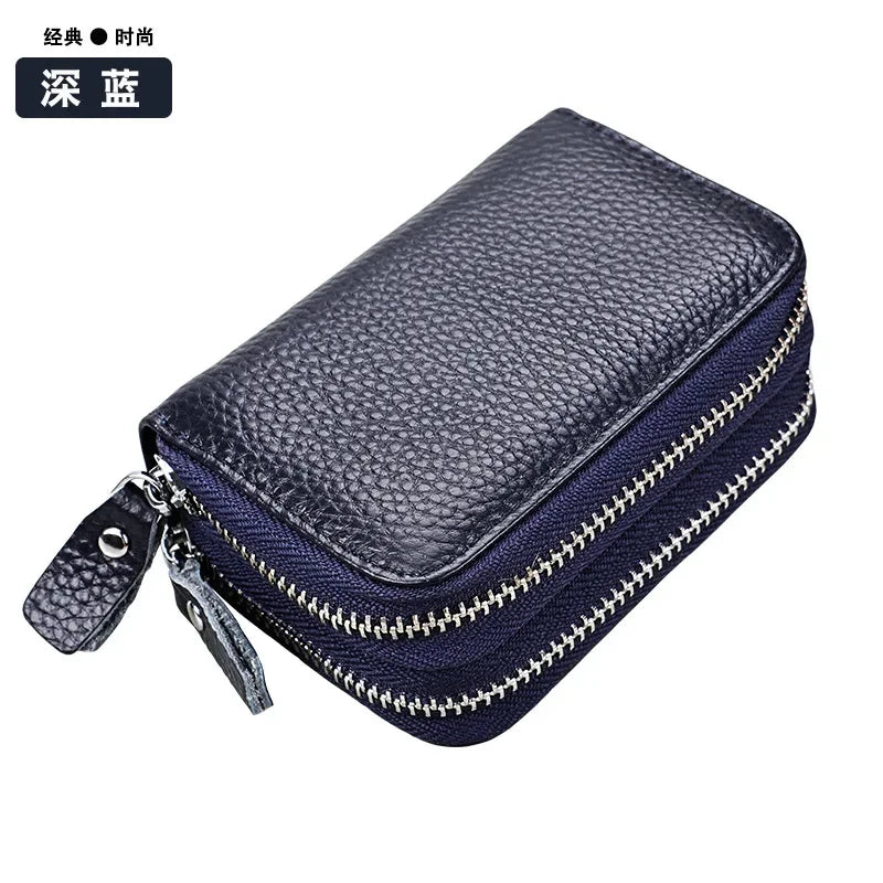 Anti Magnetic RFID Cow Leather Card Bag Multi-function Coin Wallet