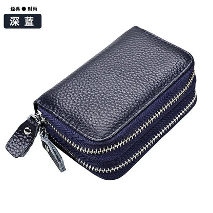 Anti Magnetic RFID Cow Leather Card Bag Multi-function Coin Wallet